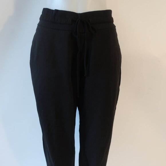 Womens The Range Black Elastic Drawstring Waist Cropped Jogger Sweatpants L - Picture 3 of 13